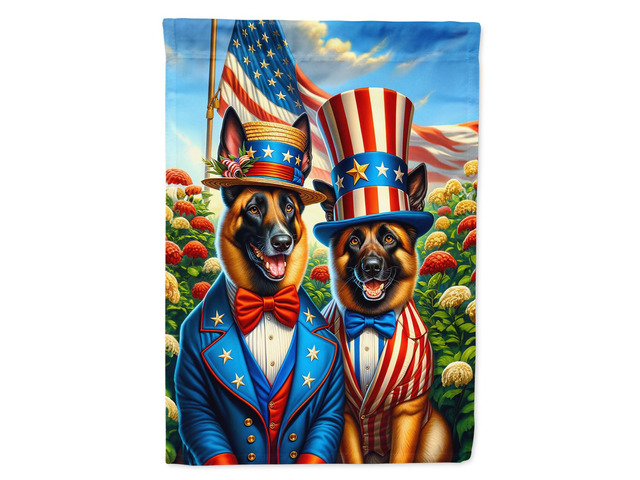 Caroline's Treasures DAC4186GF All American Belgian Malinois Garden Flag Mailbox Flag Decorative Yard Flag Banner Outside Patio Artwork Yard Flower...