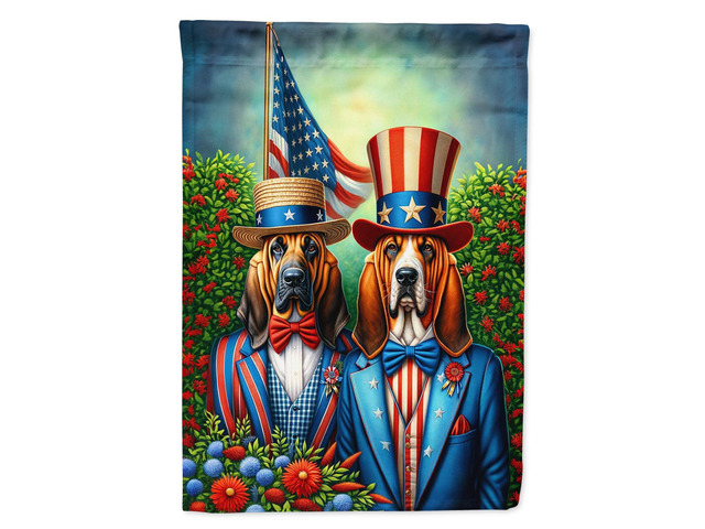 Caroline's Treasures DAC4191GF All American Bloodhound Garden Flag Mailbox Flag Decorative Yard Flag Banner Outside Patio Artwork Yard Flower Beds,...