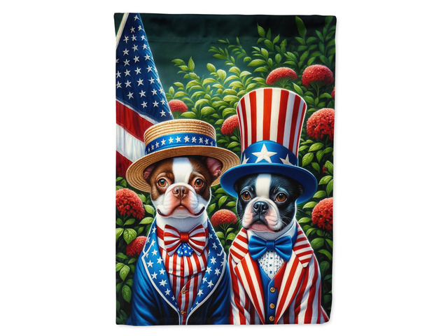 Caroline's Treasures DAC4197CHF All American Boston Terrier House Flag Large Porch Sleeve Pole Decorative Outside Yard Banner Artwork Wall Hanging,...