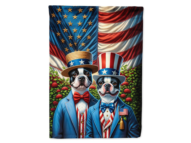 Caroline's Treasures DAC4196GF All American Boston Terrier Garden Flag Mailbox Flag Decorative Yard Flag Banner Outside Patio Artwork Yard Flower...