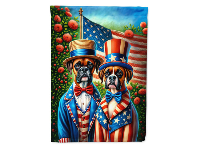 Caroline's Treasures DAC4199CHF All American Boxer House Flag Large Porch Sleeve Pole Decorative Outside Yard Banner Artwork Wall Hanging,...