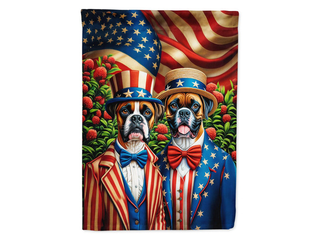 Caroline's Treasures DAC4200CHF All American Boxer House Flag Large Porch Sleeve Pole Decorative Outside Yard Banner Artwork Wall Hanging,...