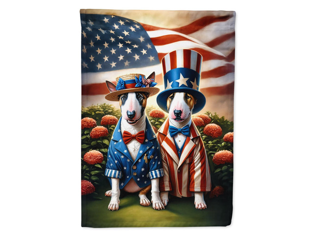 Caroline's Treasures DAC4205GF All American Bull Terrier Garden Flag Mailbox Flag Decorative Yard Flag Banner Outside Patio Artwork Yard Flower...