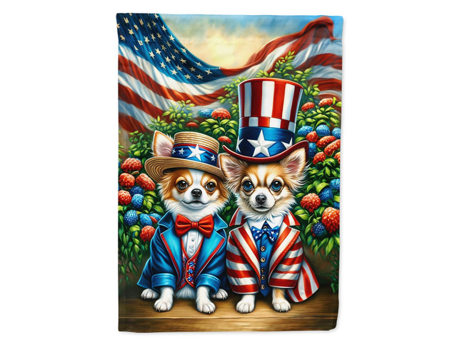 Caroline's Treasures DAC4211CHF All American Chihuahua House Flag Large Porch Sleeve Pole Decorative Outside Yard Banner Artwork Wall Hanging,...
