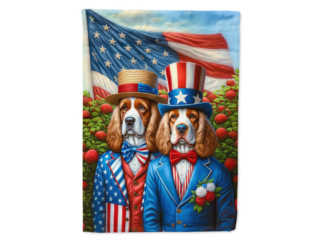 Caroline's Treasures DAC4216CHF All American Clumber Spaniel House Flag Large Porch Sleeve Pole Decorative Outside Yard Banner Artwork Wall...