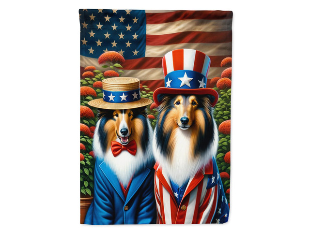 Caroline's Treasures DAC4218CHF All American Collie House Flag Large Porch Sleeve Pole Decorative Outside Yard Banner Artwork Wall Hanging,...