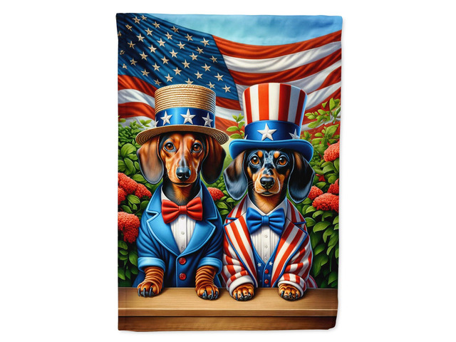 Caroline's Treasures DAC4222CHF All American Dachshund House Flag Large Porch Sleeve Pole Decorative Outside Yard Banner Artwork Wall Hanging,...