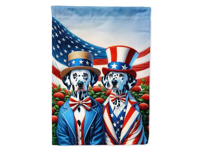Caroline's Treasures DAC4223CHF All American Dalmatian House Flag Large Porch Sleeve Pole Decorative Outside Yard Banner Artwork Wall Hanging,...