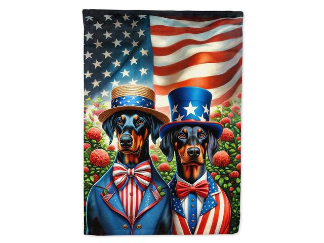 Caroline's Treasures DAC4228GF All American Doberman Pinscher Garden Flag Mailbox Flag Decorative Yard Flag Banner Outside Patio Artwork Yard...