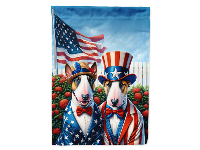 Caroline's Treasures DAC4230CHF All American English Bull Terrier House Flag Large Porch Sleeve Pole Decorative Outside Yard Banner Artwork Wall...