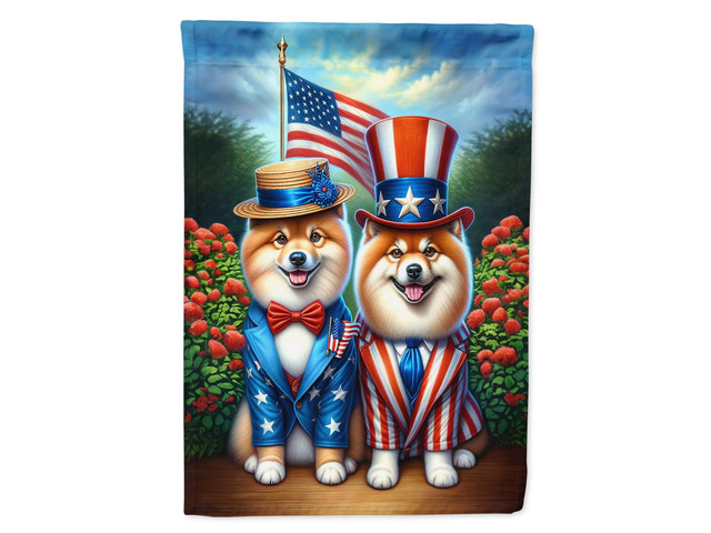 Caroline's Treasures DAC4236CHF All American Finnish Spitz House Flag Large Porch Sleeve Pole Decorative Outside Yard Banner Artwork Wall Hanging,...