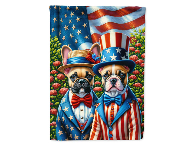 Caroline's Treasures DAC4238CHF All American French Bulldog House Flag Large Porch Sleeve Pole Decorative Outside Yard Banner Artwork Wall Hanging,...