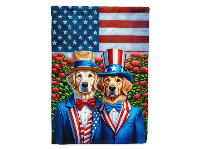 Caroline's Treasures DAC4242CHF All American Golden Retriever House Flag Large Porch Sleeve Pole Decorative Outside Yard Banner Artwork Wall...