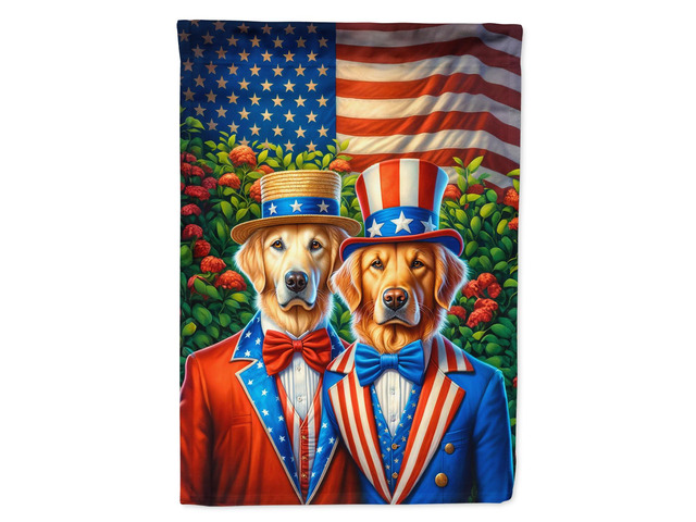 Caroline's Treasures DAC4243GF All American Golden Retriever Garden Flag Mailbox Flag Decorative Yard Flag Banner Outside Patio Artwork Yard Flower...