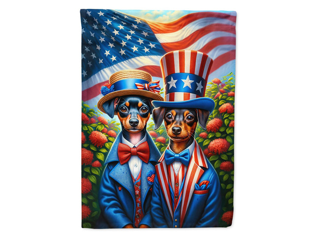 Caroline's Treasures DAC4272CHF All American Miniature Pinscher House Flag Large Porch Sleeve Pole Decorative Outside Yard Banner Artwork Wall...