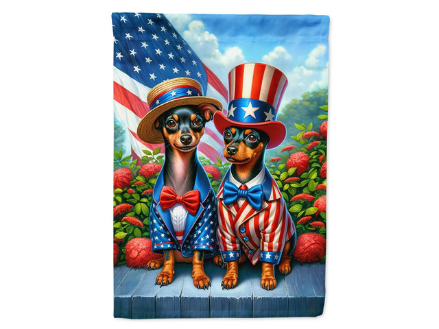 Caroline's Treasures DAC4273CHF All American Miniature Pinscher House Flag Large Porch Sleeve Pole Decorative Outside Yard Banner Artwork Wall...