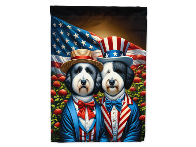 Caroline's Treasures DAC4276CHF All American Old English Sheepdog House Flag Large Porch Sleeve Pole Decorative Outside Yard Banner Artwork Wall...
