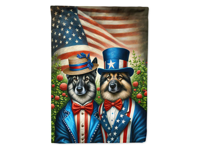 Caroline's Treasures DAC4275GF All American Norwegian Elkhound Garden Flag Mailbox Flag Decorative Yard Flag Banner Outside Patio Artwork Yard...