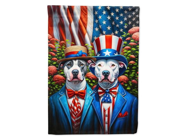 Caroline's Treasures DAC4283GF All American Pit Bull Terrier Garden Flag Mailbox Flag Decorative Yard Flag Banner Outside Patio Artwork Yard Flower...
