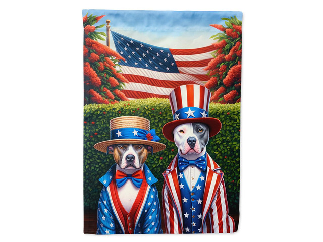Caroline's Treasures DAC4284CHF All American Pit Bull Terrier House Flag Large Porch Sleeve Pole Decorative Outside Yard Banner Artwork Wall...