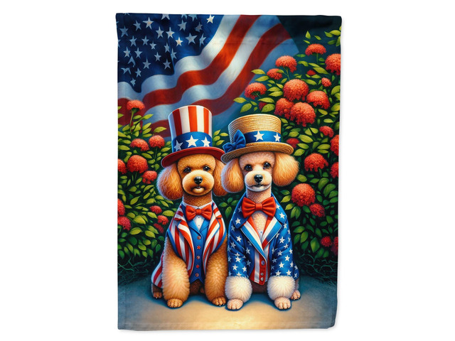 Caroline's Treasures DAC4288GF All American Poodle Garden Flag Mailbox Flag Decorative Yard Flag Banner Outside Patio Artwork Yard Flower Beds,...