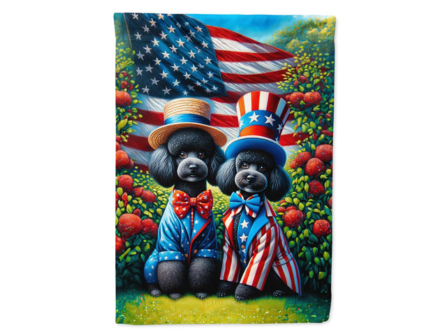 Caroline's Treasures DAC4291CHF All American Poodle House Flag Large Porch Sleeve Pole Decorative Outside Yard Banner Artwork Wall Hanging,...
