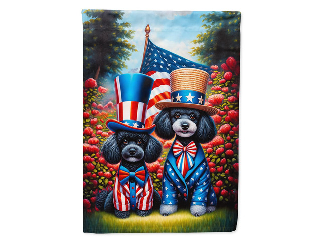 Caroline's Treasures DAC4292CHF All American Poodle House Flag Large Porch Sleeve Pole Decorative Outside Yard Banner Artwork Wall Hanging,...