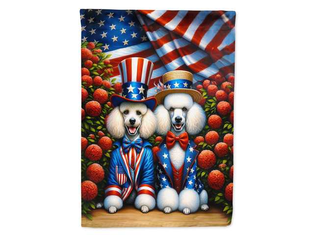 Caroline's Treasures DAC4294GF All American Poodle Garden Flag Mailbox Flag Decorative Yard Flag Banner Outside Patio Artwork Yard Flower Beds,...