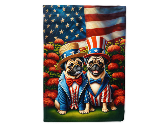 Caroline's Treasures DAC4296GF All American Pug Garden Flag Mailbox Flag Decorative Yard Flag Banner Outside Patio Artwork Yard Flower Beds, Garden...