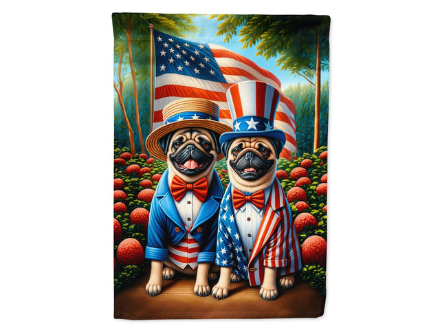 Caroline's Treasures DAC4297GF All American Pug Garden Flag Mailbox Flag Decorative Yard Flag Banner Outside Patio Artwork Yard Flower Beds, Garden...