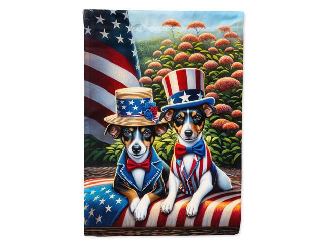 Caroline's Treasures DAC4298GF All American Rat Terrier Garden Flag Mailbox Flag Decorative Yard Flag Banner Outside Patio Artwork Yard Flower...