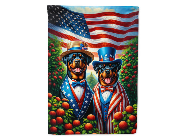 Caroline's Treasures DAC4300CHF All American Rottweiler House Flag Large Porch Sleeve Pole Decorative Outside Yard Banner Artwork Wall Hanging,...