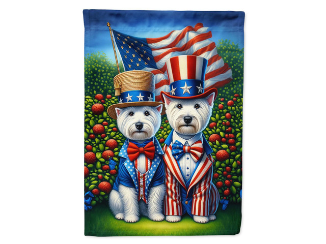 Caroline's Treasures DAC4305GF All American Westie Garden Flag Mailbox Flag Decorative Yard Flag Banner Outside Patio Artwork Yard Flower Beds,...