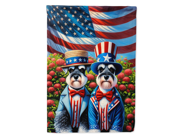 Caroline's Treasures DAC4307CHF All American Schnauzer House Flag Large Porch Sleeve Pole Decorative Outside Yard Banner Artwork Wall Hanging,...