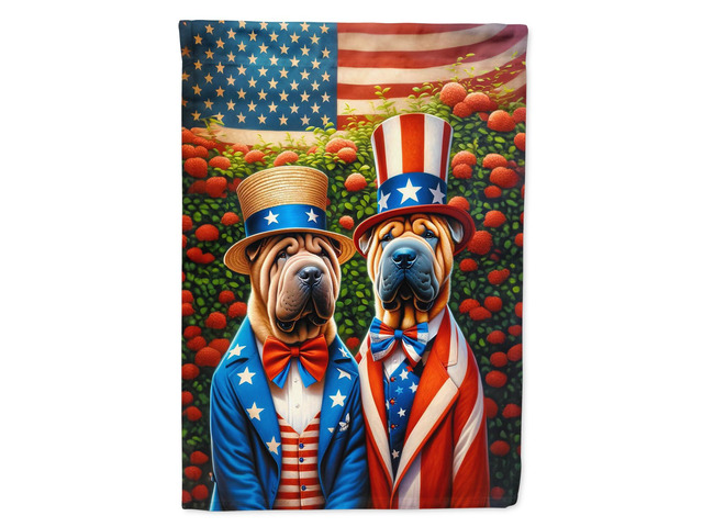Caroline's Treasures DAC4311GF All American Shar Pei Garden Flag Mailbox Flag Decorative Yard Flag Banner Outside Patio Artwork Yard Flower Beds,...