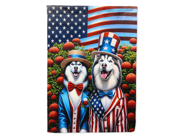 Caroline's Treasures DAC4316CHF All American Siberian Husky House Flag Large Porch Sleeve Pole Decorative Outside Yard Banner Artwork Wall Hanging,...