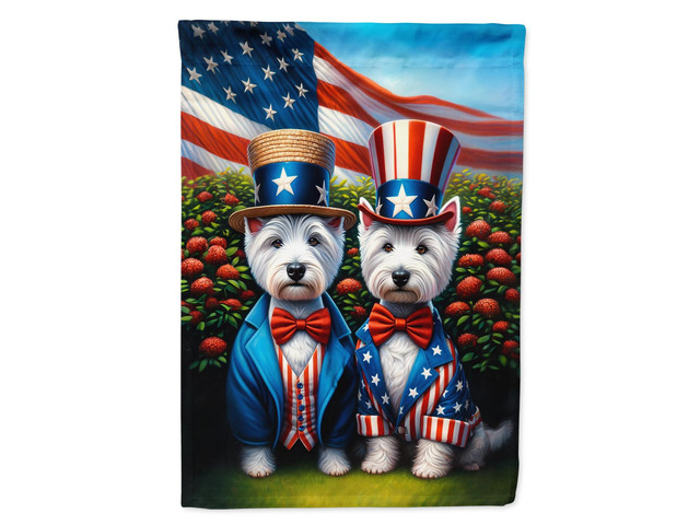 Caroline's Treasures DAC4324CHF All American Westie House Flag Large Porch Sleeve Pole Decorative Outside Yard Banner Artwork Wall Hanging,...