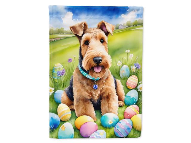 Caroline's Treasures DAC4916GF Airedale Terrier Easter Egg Hunt Garden Flag Mailbox Flag Decorative Yard Flag Banner Outside Patio Artwork Yard...