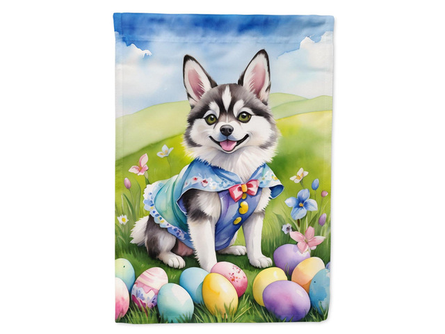 Caroline's Treasures DAC4920GF Alaskan Klee Kai Easter Egg Hunt Garden Flag Mailbox Flag Decorative Yard Flag Banner Outside Patio Artwork Yard...