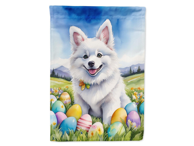 Caroline's Treasures DAC4928GF American Eskimo Easter Egg Hunt Garden Flag Mailbox Flag Decorative Yard Flag Banner Outside Patio Artwork Yard...