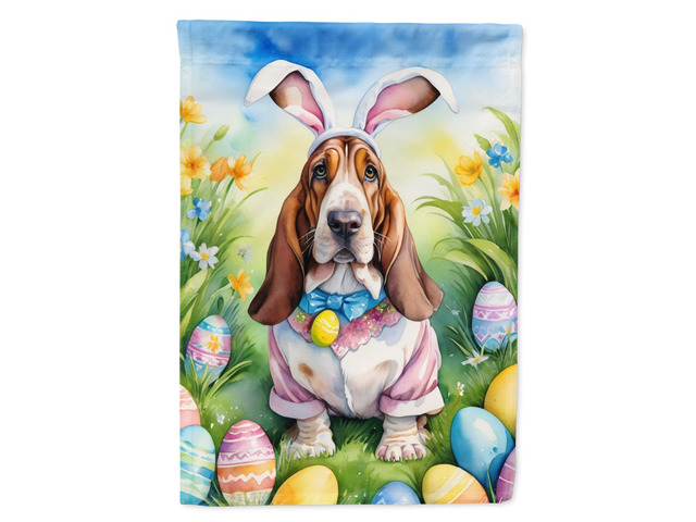 Caroline's Treasures DAC4938GF Basset Hound Easter Egg Hunt Garden Flag Mailbox Flag Decorative Yard Flag Banner Outside Patio Artwork Yard Flower...