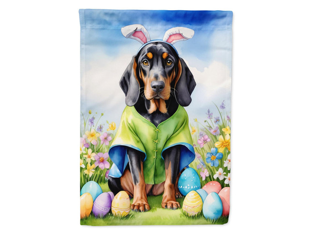Caroline's Treasures DAC4956GF Black and Tan Coonhound Easter Egg Hunt Garden Flag Mailbox Flag Decorative Yard Flag Banner Outside Patio Artwork...