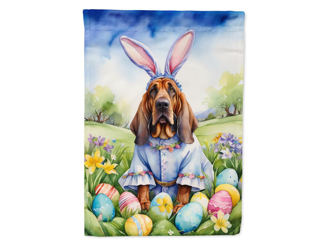 Caroline's Treasures DAC4957GF Bloodhound Easter Egg Hunt Garden Flag Mailbox Flag Decorative Yard Flag Banner Outside Patio Artwork Yard Flower...