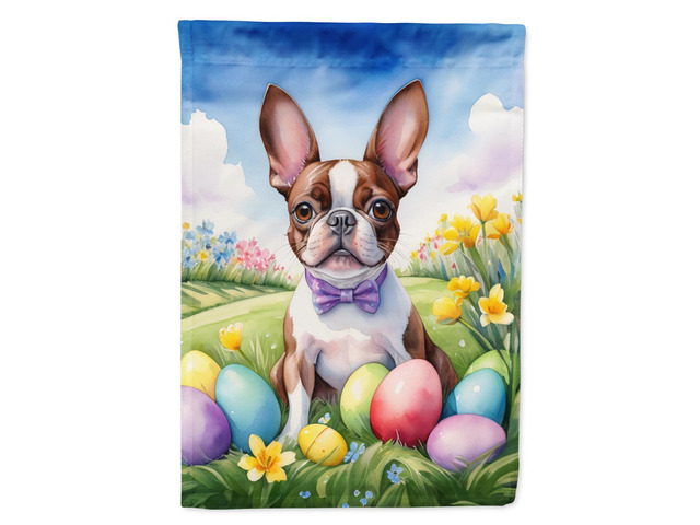Caroline's Treasures DAC4970GF Boston Terrier Easter Egg Hunt Garden Flag Mailbox Flag Decorative Yard Flag Banner Outside Patio Artwork Yard...