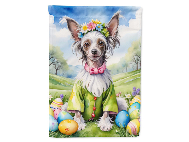 Caroline's Treasures DAC4990GF Chinese Crested Easter Egg Hunt Garden Flag Mailbox Flag Decorative Yard Flag Banner Outside Patio Artwork Yard...