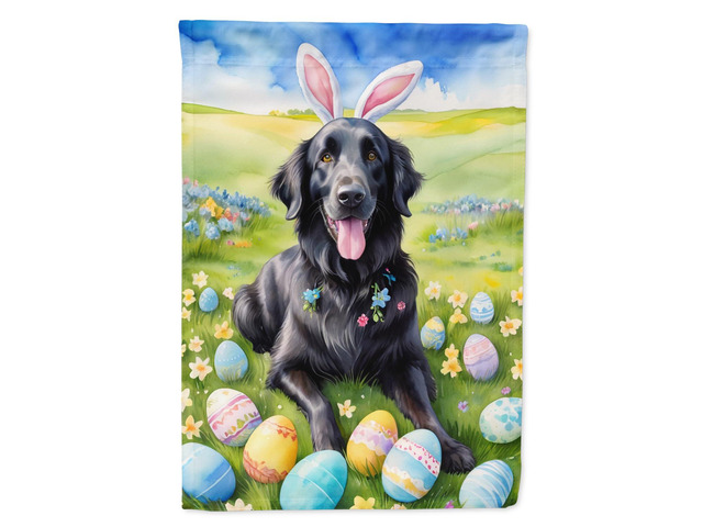 Caroline's Treasures DAC5035GF Flat-Coated Retriever Easter Egg Hunt Garden Flag Mailbox Flag Decorative Yard Flag Banner Outside Patio Artwork...