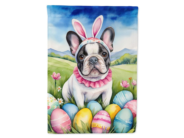 Caroline's Treasures DAC5039GF French Bulldog Easter Egg Hunt Garden Flag Mailbox Flag Decorative Yard Flag Banner Outside Patio Artwork Yard...