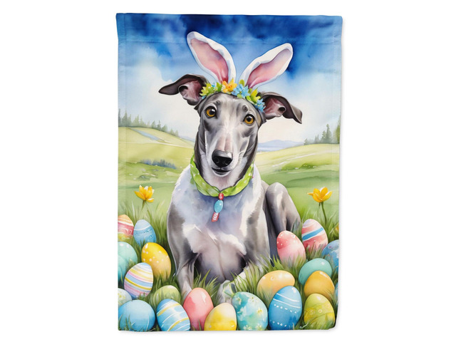 Caroline's Treasures DAC5071GF Greyhound Easter Egg Hunt Garden Flag Mailbox Flag Decorative Yard Flag Banner Outside Patio Artwork Yard Flower...