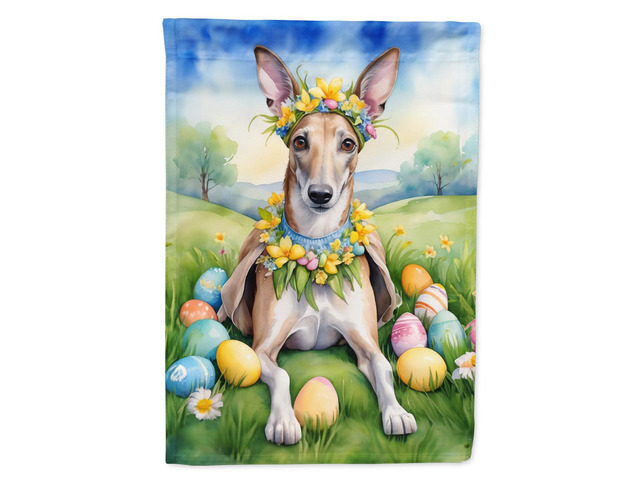 Caroline's Treasures DAC5073GF Greyhound Easter Egg Hunt Garden Flag Mailbox Flag Decorative Yard Flag Banner Outside Patio Artwork Yard Flower...