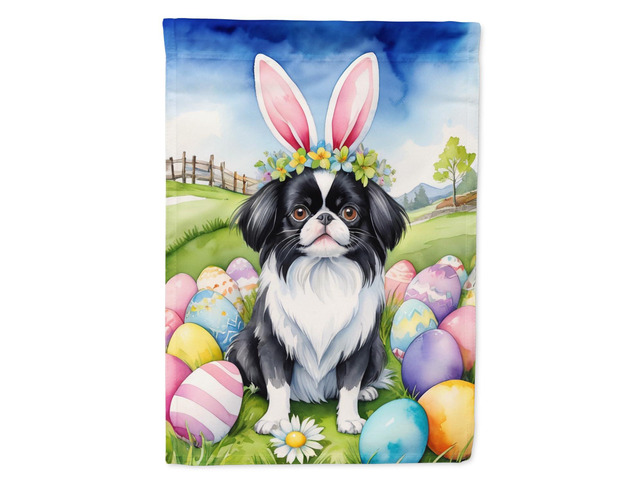 Caroline's Treasures DAC5084GF Japanese Chin Easter Egg Hunt Garden Flag Mailbox Flag Decorative Yard Flag Banner Outside Patio Artwork Yard Flower...